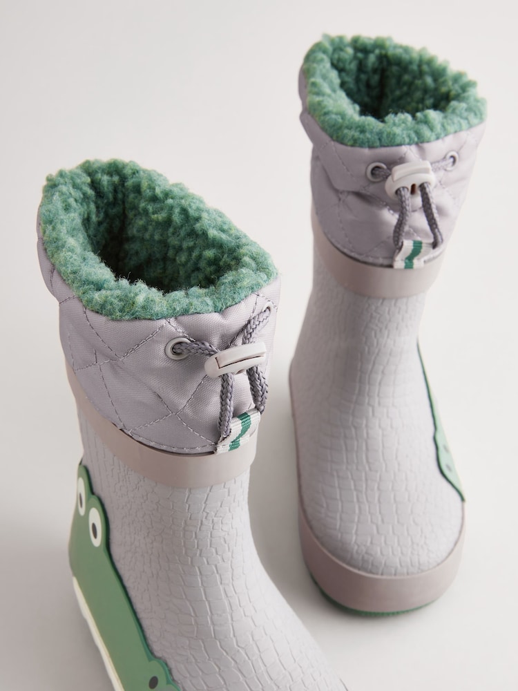 Grau/Krokodilmotive - Thinsulate™ Warm gefütterte Gummistiefel mit Manschette - Bild 6 von 6 Grau/Krokodilmotive - Thinsulate™ Warm gefütterte Gummistiefel mit Manschette - Bild 6 von 6
