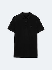 AllSaints Black Reform Short Sleeve Polo Top - Image 8 of 8