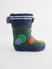 Dark Green Thermal Thinsulate™ Lined Cuff Wellies - Image 2 of 8