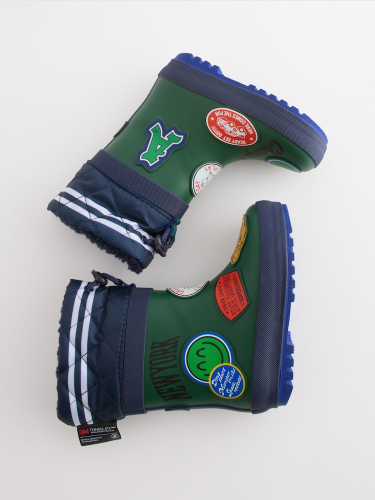 Dark Green Thermal Thinsulate™ Lined Cuff Wellies - Image 8 of 8
