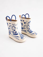 Cream Dinosaur Handle Pull-On Wellies - Image 1 of 5
