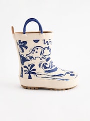 Cream Dinosaur Handle Pull-On Wellies - Image 2 of 5