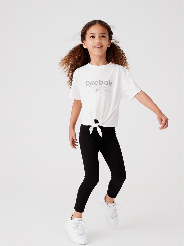Reebok Tie Front Boxy Printed 100% Cotton T-Shirt - Image 2 of 9