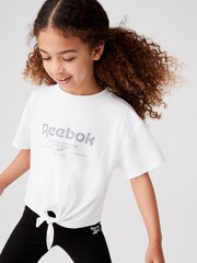 Reebok Tie Front Boxy Printed 100% Cotton T-Shirt - Image 4 of 9