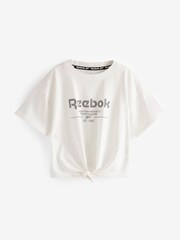 Reebok Tie Front Boxy Printed 100% Cotton T-Shirt - Image 7 of 9