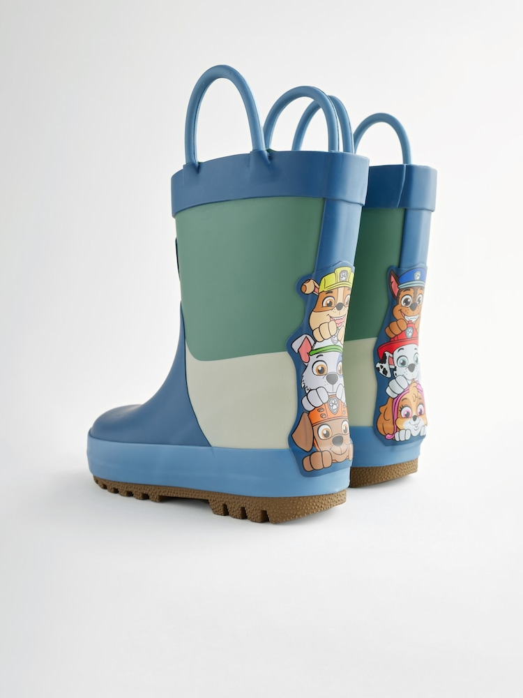 Blue Colourblock Paw Patrol Handle Wellies - Image 1 of 9