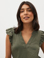 Khaki/Red Floral Cotton Pyjamas - Image 4 of 9