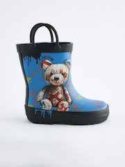 Cobalt Blue Bear Handle Pull-On Wellies - Image 2 of 5