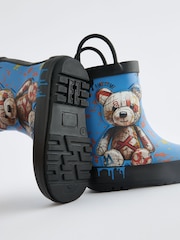 Cobalt Blue Bear Handle Pull-On Wellies - Image 4 of 5