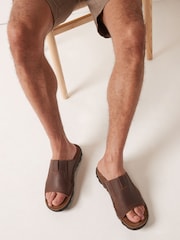 Brown Leather Mules - Image 1 of 5