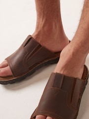 Brown Leather Mules - Image 2 of 5
