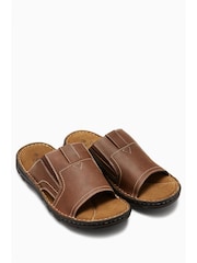 Brown Leather Mules - Image 3 of 5