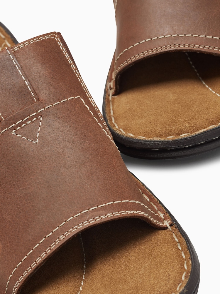 Brown Leather Mules - Image 5 of 5