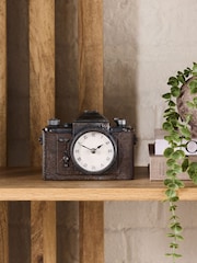 Black Vintage Camera Mantel Clock - Image 1 of 4