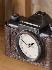 Black Vintage Camera Mantel Clock - Image 2 of 4