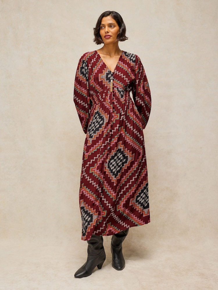 White Stuff Purple Leela Midi Dress - Image 1 of 6