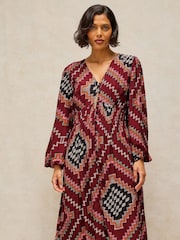 White Stuff Purple Leela Midi Dress - Image 3 of 6