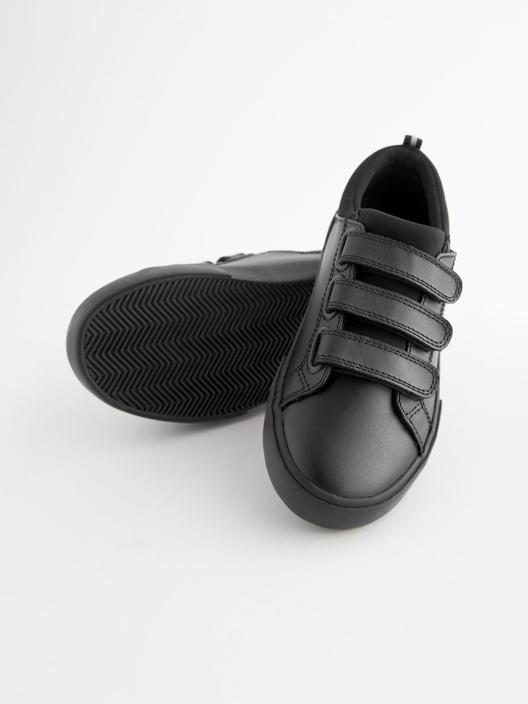 Schwarz - Lederschuhe für die Schule mit 3 Riemen und Klettverschluss - Bild 6 von 6 Schwarz - Lederschuhe für die Schule mit 3 Riemen und Klettverschluss - Bild 6 von 6