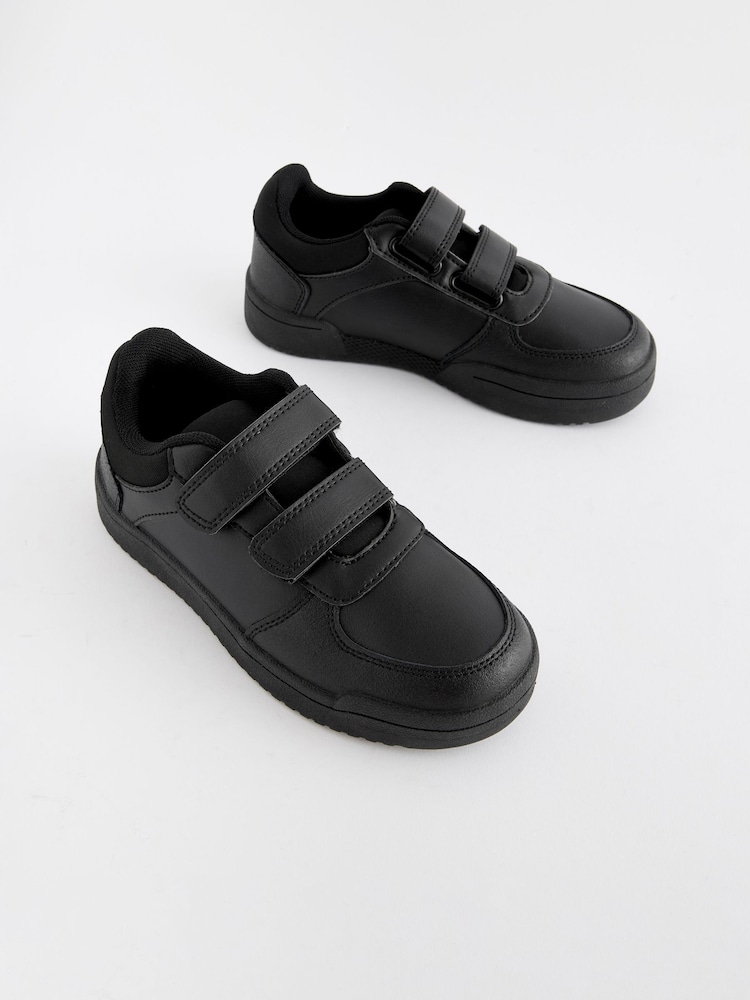 Black Wide Fit (G) Touch Fastening School Shoes - Image 1 of 5
