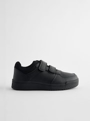 Black Wide Fit (G) Touch Fastening School Shoes - Image 2 of 5