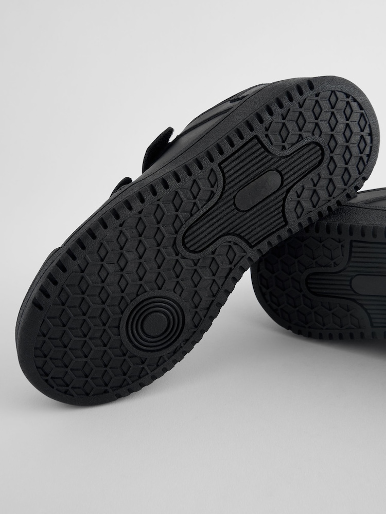 Black Wide Fit (G) Touch Fastening School Shoes - Image 4 of 5