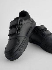 Black Wide Fit (G) Touch Fastening School Shoes - Image 5 of 5