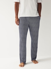 Navy Blue Print Supersoft Pyjama Bottoms - Image 1 of 7