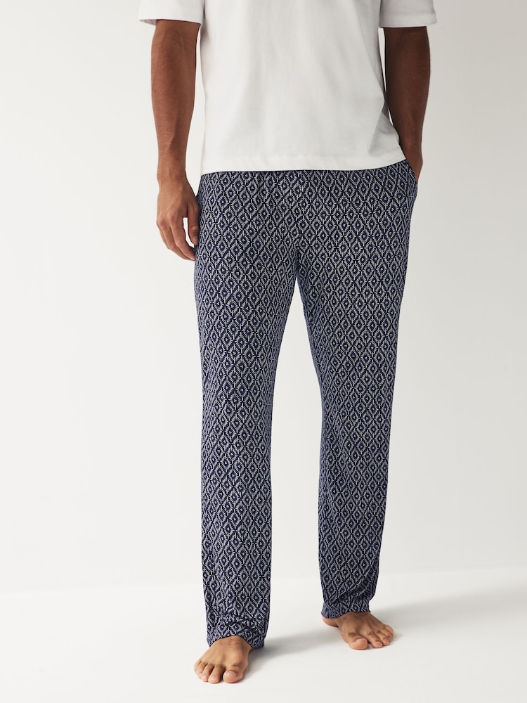 Navy Blue Print Supersoft Pyjama Bottoms - Image 1 of 7
