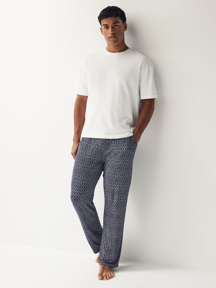 Navy Blue Print Supersoft Pyjama Bottoms - Image 2 of 7