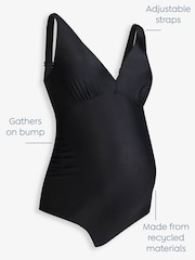 JoJo Maman Bébé Black V-Neck Maternity Swimsuit - Image 3 of 9