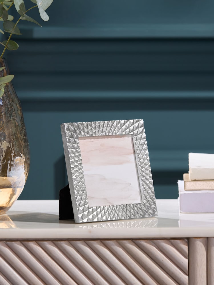 Silver Geometric Photo Frame - Image 5 of 8