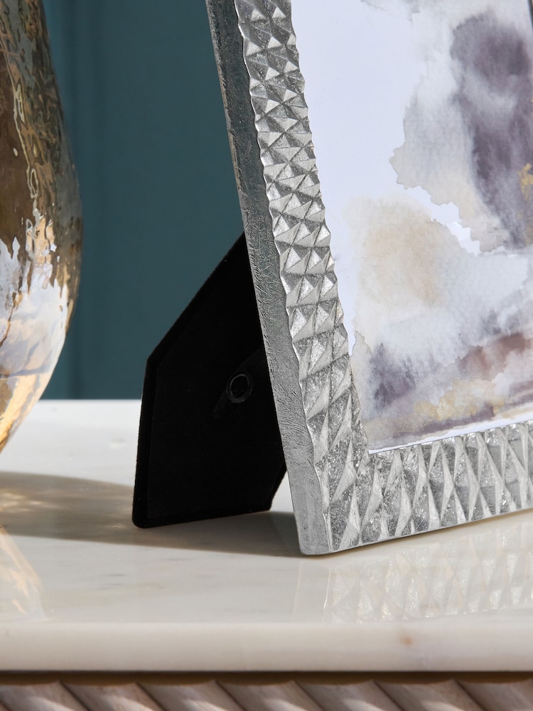 Silver Geometric Photo Frame - Image 6 of 8