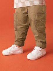 Tan Brown 100% Cotton Side Pocket Pull-On Trousers (3mths-7yrs) - Image 1 of 7