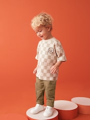 Tan Brown 100% Cotton Side Pocket Pull-On Trousers (3mths-7yrs) - Image 2 of 7