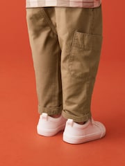 Tan Brown 100% Cotton Side Pocket Pull-On Trousers (3mths-7yrs) - Image 3 of 7