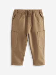 Tan Brown 100% Cotton Side Pocket Pull-On Trousers (3mths-7yrs) - Image 5 of 7
