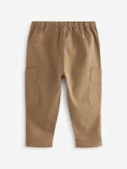 Tan Brown 100% Cotton Side Pocket Pull-On Trousers (3mths-7yrs) - Image 6 of 7