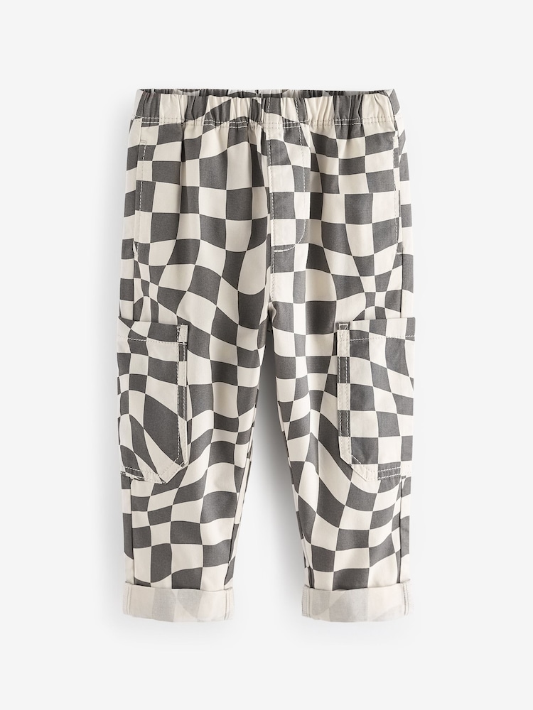 Grey/White Checkerboard Side Pocket Pull On Trousers (3mths-7yrs) - Image 5 of 7