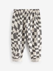 Grey/White Checkerboard Side Pocket 100% Cotton Pull On Trousers (3mths-7yrs) - Image 6 of 7