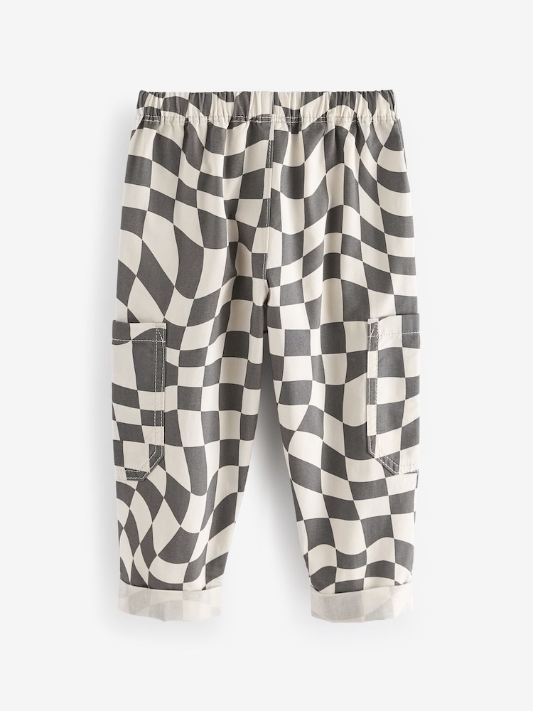 Grey/White Checkerboard Side Pocket Pull On Trousers (3mths-7yrs) - Image 6 of 7