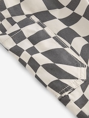 Grey/White Checkerboard Side Pocket 100% Cotton Pull On Trousers (3mths-7yrs) - Image 7 of 7