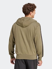adidas Green Essentials 3-Stripes French Terry Full-Zip Hoodie - Image 2 of 7