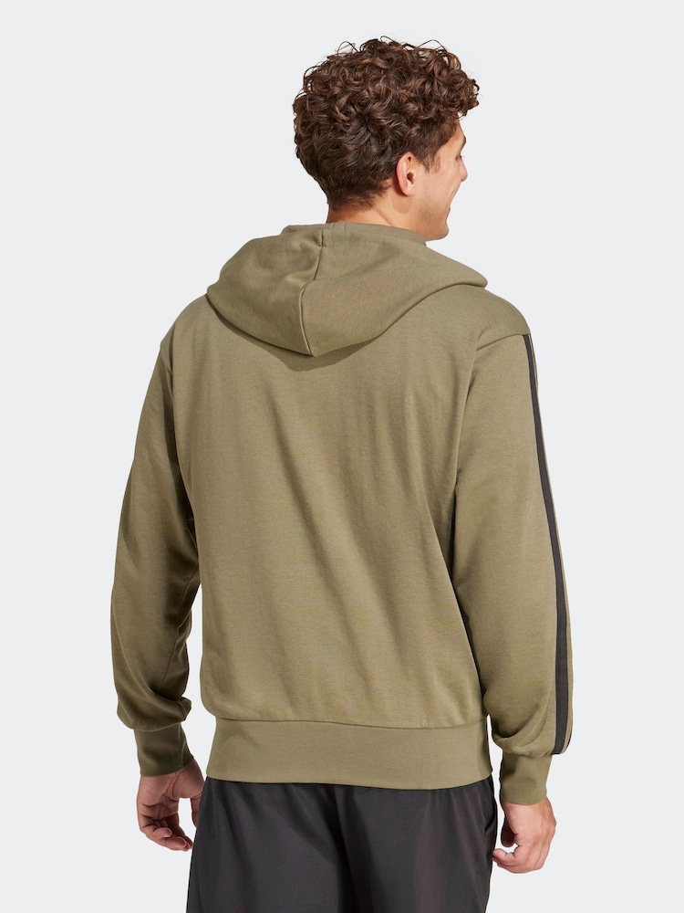 adidas Green Essentials 3-Stripes French Terry Full-Zip Hoodie - Image 2 of 7