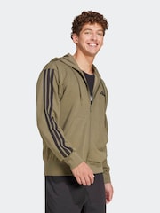 adidas Green Essentials 3-Stripes French Terry Full-Zip Hoodie - Image 3 of 7