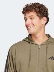 adidas Green Essentials 3-Stripes French Terry Full-Zip Hoodie - Image 4 of 7