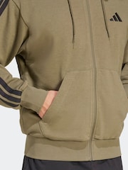 adidas Green Essentials 3-Stripes French Terry Full-Zip Hoodie - Image 5 of 7