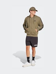 adidas Green Essentials 3-Stripes French Terry Full-Zip Hoodie - Image 6 of 7