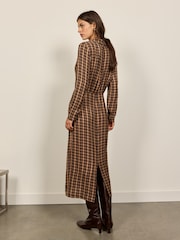 Checked Draped Midi Shirt Dress - 5এর মধ্যে 5 ছবি