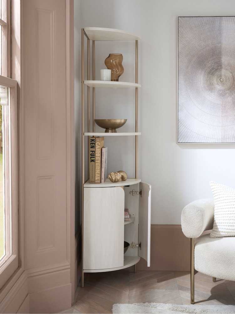 Light Evie Oak Effect Corner Shelf - Image 1 of 9