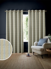 Emily Bond Indigo Blue George Stripe Made to Measure Curtains - Image 1 of 9